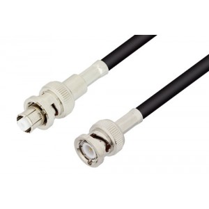 SHV Plug to BNC Male Cable Using ET-RG58 Coax In 12 Inch Length