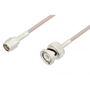 SMA Male to BNC Male Cable 12 Inch Length Using 75 Ohm ET-RG179 Coax