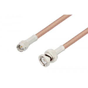 SMA Male to BNC Male Cable 12 Inch Length Using ET-P195 Coax