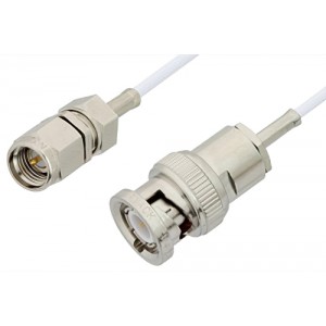 SMA Male to BNC Male Cable 12 Inch Length Using ET-RG196 Coax, RoHS