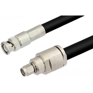 SMA Male to BNC Male Cable 12 Inch Length Using ET-RG213 Coax