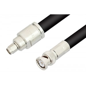 SMA Male to BNC Male Cable 12 Inch Length Using ET-RG214 Coax, RoHS