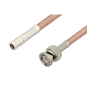 SMB Plug to BNC Male Cable 12 Inch Length Using ET-P195 Coax