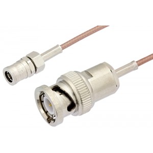 SMB Plug to BNC Male Cable 12 Inch Length Using ET-RG178 Coax