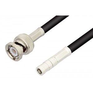 SMB Plug to BNC Male Cable 12 Inch Length Using ET-RG223 Coax, RoHS