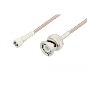 SMC Plug to BNC Male Cable 12 Inch Length Using ET-RG316 Coax, LF Solder, RoHS