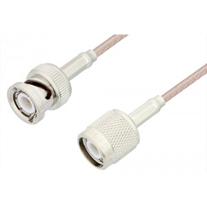 TNC Male to BNC Male Cable 12 Inch Length Using 75 Ohm ET-RG179 Coax