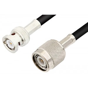 TNC Male to BNC Male Cable 12 Inch Length Using 93 Ohm ET-RG62 Coax