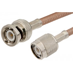 TNC Male to BNC Male Cable 12 Inch Length Using ET-P195 Coax