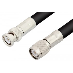 TNC Male to BNC Male Cable 12 Inch Length Using ET-RG213 Coax, RoHS