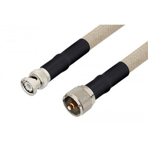 UHF Male to BNC Male Cable 12 Inch Length Using ET-RG225 Coax