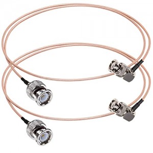 BNC Cable ET-RG316 BNC Male to BNC Male Right Angle Coaxial Cable for CCTV 4K 1080P HD SDI Cable 3.28ft (1M) 50Ohm BNC Extension Cable 2 Pack