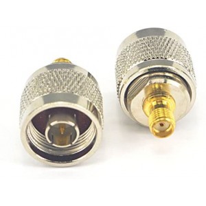 N Male to SMA Female RF Connector Coax Adapter N to SMA Coax Jack Connector Pack of 2