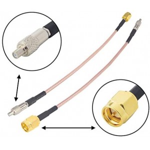 SMA to TS9 Cable Adapter SMA Male to TS9 Female Straight Jumper ET-RG316 Extension Cable 5.9 Inch 2PCS