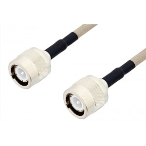 C Male to C Male Cable 12 Inch Length Using ET-RG141 Coax , LF Solder