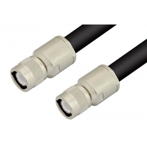 C Male to C Male Cable 12 Inch Length Using ET-RG217 Coax , LF Solder