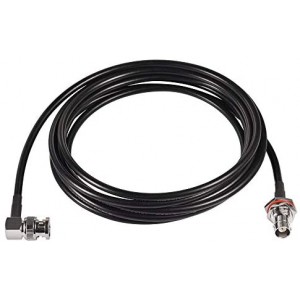 BNC Bulkhead Female to BNC Male Right Angle Coax Cable ET-RG58 10 Feet for Wireless Mobile Receiver Antenna, CB Radio,VHF UHF Ham Radio