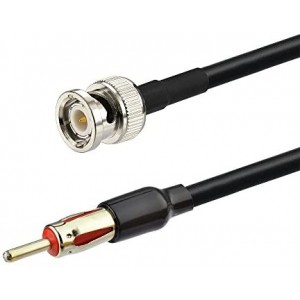 BNC Male to Motorola AM/FM Male Plug Extension Lead 12 inches Coax ET-RG58 for Car Radio Antenna