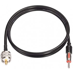 PL259 UHF Plug to Motorola AM/FM Male Plug Extension Lead 3 feet Cable ET-RG58 for CB Radio Antenna Receiver, SWR Meter