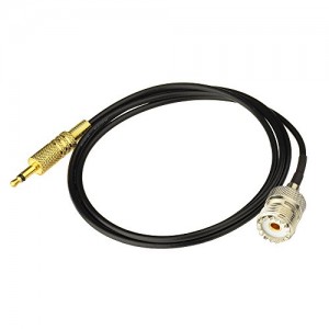 UHF Female SO239 to 3.5mm Mono 1/8inch TS Stereo Plug Adapter Antenna Extension Cable 3 feet