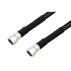 75 Ohm F Male to 75 Ohm F Male Cable 12 Inch Length Using 75 Ohm ET38401 Coax