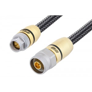 75 Ohm N Male to 75 Ohm F Male Cable 60 cm Length Using 75 Ohm Armored Test Coax, RoHS