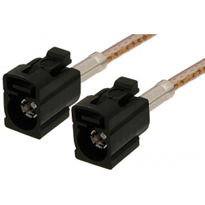 Black FAKRA Jack to FAKRA Jack Cable 12 Inch Length Using ET-RG316 Coax