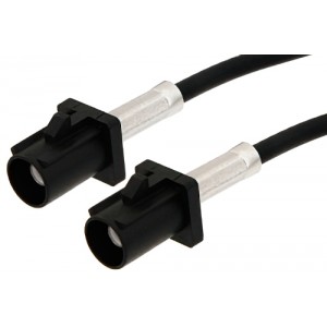 Black FAKRA Plug to FAKRA Plug Cable 12 Inch Length Using ET38358 Coax