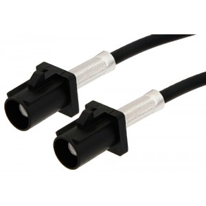 Black FAKRA Plug to FAKRA Plug Cable 12 Inch Length Using ET-RG174 Coax