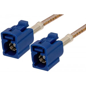 Blue FAKRA Jack to FAKRA Jack Cable 12 Inch Length Using ET-RG316 Coax