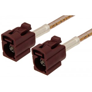 Bordeaux FAKRA Jack to FAKRA Jack Cable 12 Inch Length Using ET-RG316 Coax