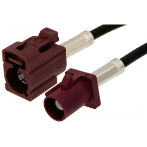 Bordeaux FAKRA Plug to FAKRA Jack Cable 12 Inch Length Using ET38358 Coax