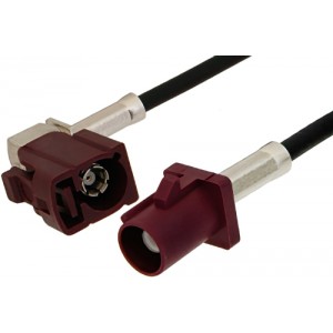 Bordeaux FAKRA Plug to FAKRA Jack Right Angle Cable 12 Inch Length Using ET38358 Coax