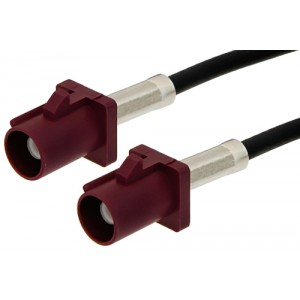 Bordeaux FAKRA Plug to FAKRA Plug Cable 12 Inch Length Using ET38358 Coax