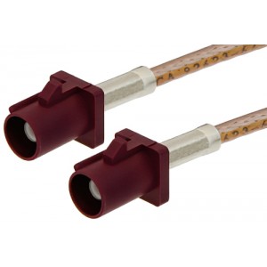 Bordeaux FAKRA Plug to FAKRA Plug Cable 12 Inch Length Using ET-RG316 Coax