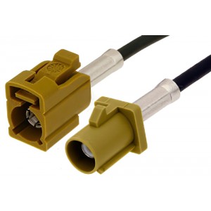 Curry FAKRA Plug to FAKRA Jack Cable 12 Inch Length Using ET38358 Coax