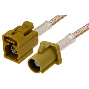 Curry FAKRA Plug to FAKRA Jack Cable 12 Inch Length Using ET-RG316 Coax