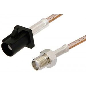 SMA Female to Black FAKRA Plug Cable 12 Inch Length Using ET-RG316 Coax