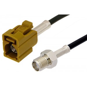 SMA Female to Curry FAKRA Jack Cable 12 Inch Length Using ET38358 Coax