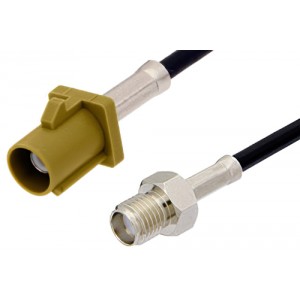 SMA Female to Curry FAKRA Plug Cable 12 Inch Length Using ET38358 Coax