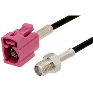 SMA Female to Violet FAKRA Jack Cable 12 Inch Length Using ET38358 Coax