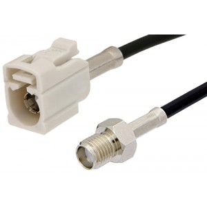 SMA Female to White FAKRA Jack Cable 12 Inch Length Using ET38358 Coax