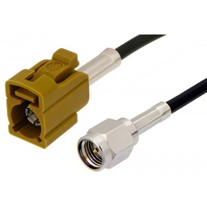 SMA Male to Curry FAKRA Jack Cable 12 Inch Length Using ET38358 Coax