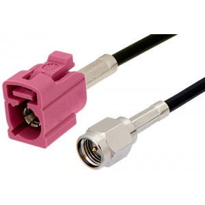 SMA Male to Violet FAKRA Jack Cable 12 Inch Length Using ET38358 Coax