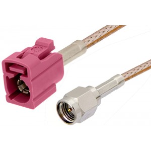 SMA Male to Violet FAKRA Jack Cable 12 Inch Length Using ET-RG316 Coax