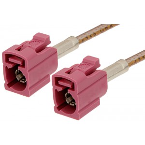 Violet FAKRA Jack to FAKRA Jack Cable 12 Inch Length Using ET-RG316 Coax