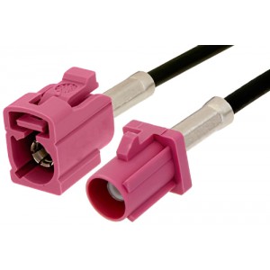 Violet FAKRA Plug to FAKRA Jack Cable 12 Inch Length Using ET38358 Coax