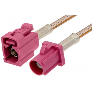 Violet FAKRA Plug to FAKRA Jack Cable 12 Inch Length Using ET-RG316 Coax