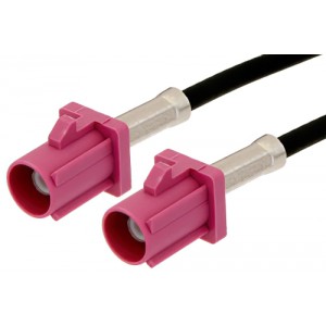 Violet FAKRA Plug to FAKRA Plug Cable 12 Inch Length Using ET38358 Coax