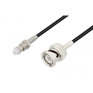 FME Jack to BNC Male Cable 12 Inch Length Using ET-RG174 Coax